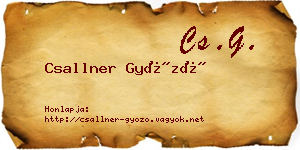 Csallner Győző névjegykártya